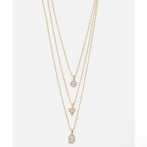 JULIE CZ & LAYERED CHAIN NECKLACE NWT